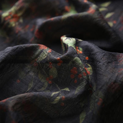 Floral Tencel Ramie Fabric: Sewing Material by Meter (59 inch)
