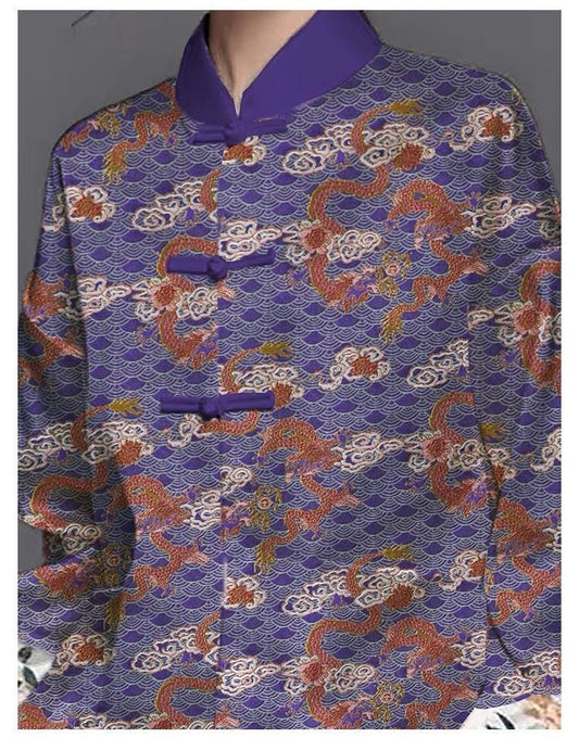 Tissu brocart dragon : mélange de rayonne de 140 cm de large pour cheongsam