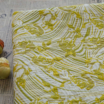 Floral Jacquard Fabric: 55"W Polyester Rayon Upholstery - By The Meter