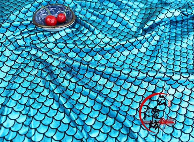 Iridescent Mermaid Scale Spandex Fabric: 4-Way Stretch, 60" Wide