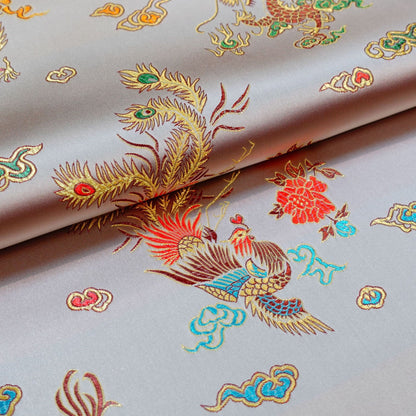 Dragon & Phoenix Brocade Fabric: Auspicious Upholstery, Costume, Decor
