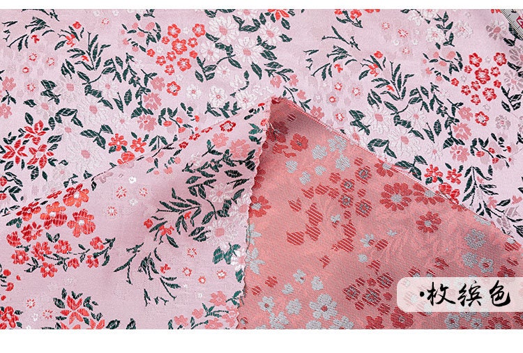 Cherry Blossom Jacquard Brocade Fabric: 45��� Wide Silk Rayon