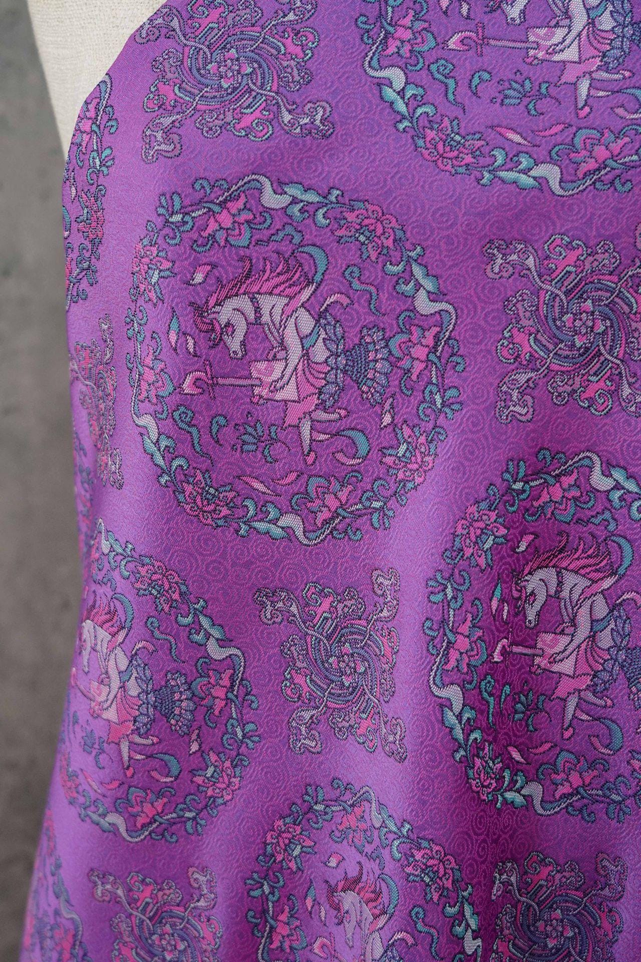 Elegant Purple Song Brocade Fabric ��� Subtle Textured Jacqua"Wide