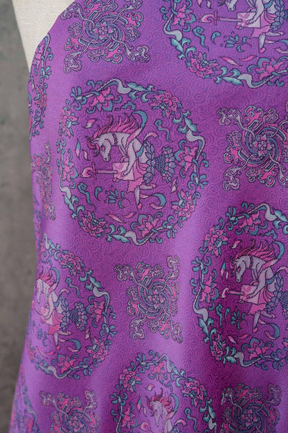 Elegant Purple Song Brocade Fabric ��� Subtle Textured Jacqua"Wide