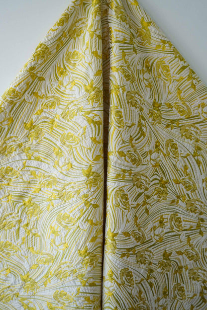 Floral Jacquard Fabric: 55"W Polyester Rayon Upholstery - By The Meter