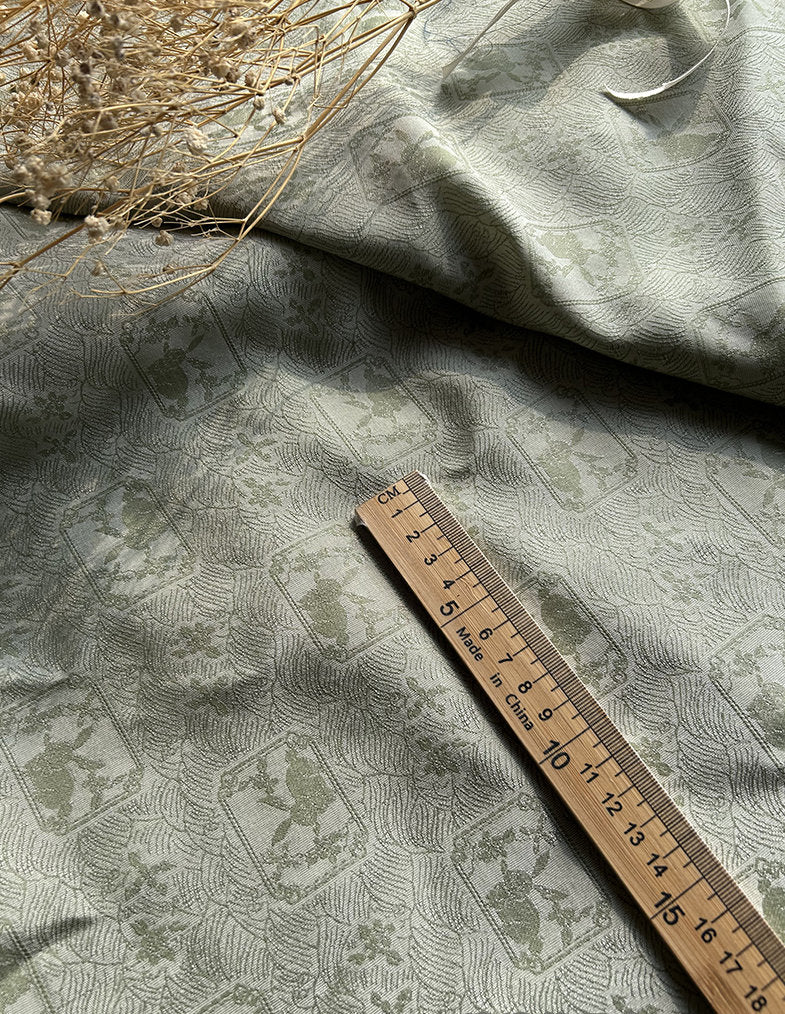 Rabbit Jacquard Silk Satin Fabric: Retro Chinese Pattern Upholstery, Sewing, Qipao