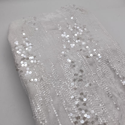 Colorful Sequin Lace Fabric: 49"W Gradient Beaded Mesh, DIY Sewing