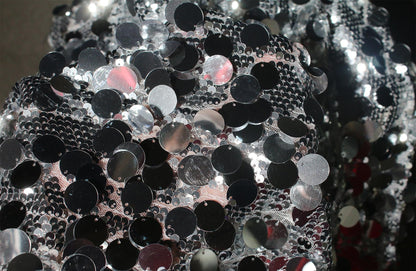 Fish Scale Sequin Mesh Fabric, Silver Symphony Gradient, DIY Sewing