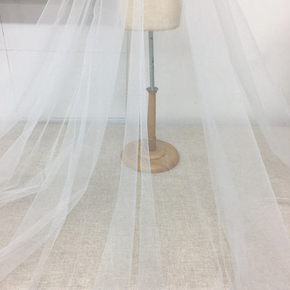 Ivory Tulle Fabric: Stiffened Nylon Veil, Prom & Costume Fabric (118" Wide)