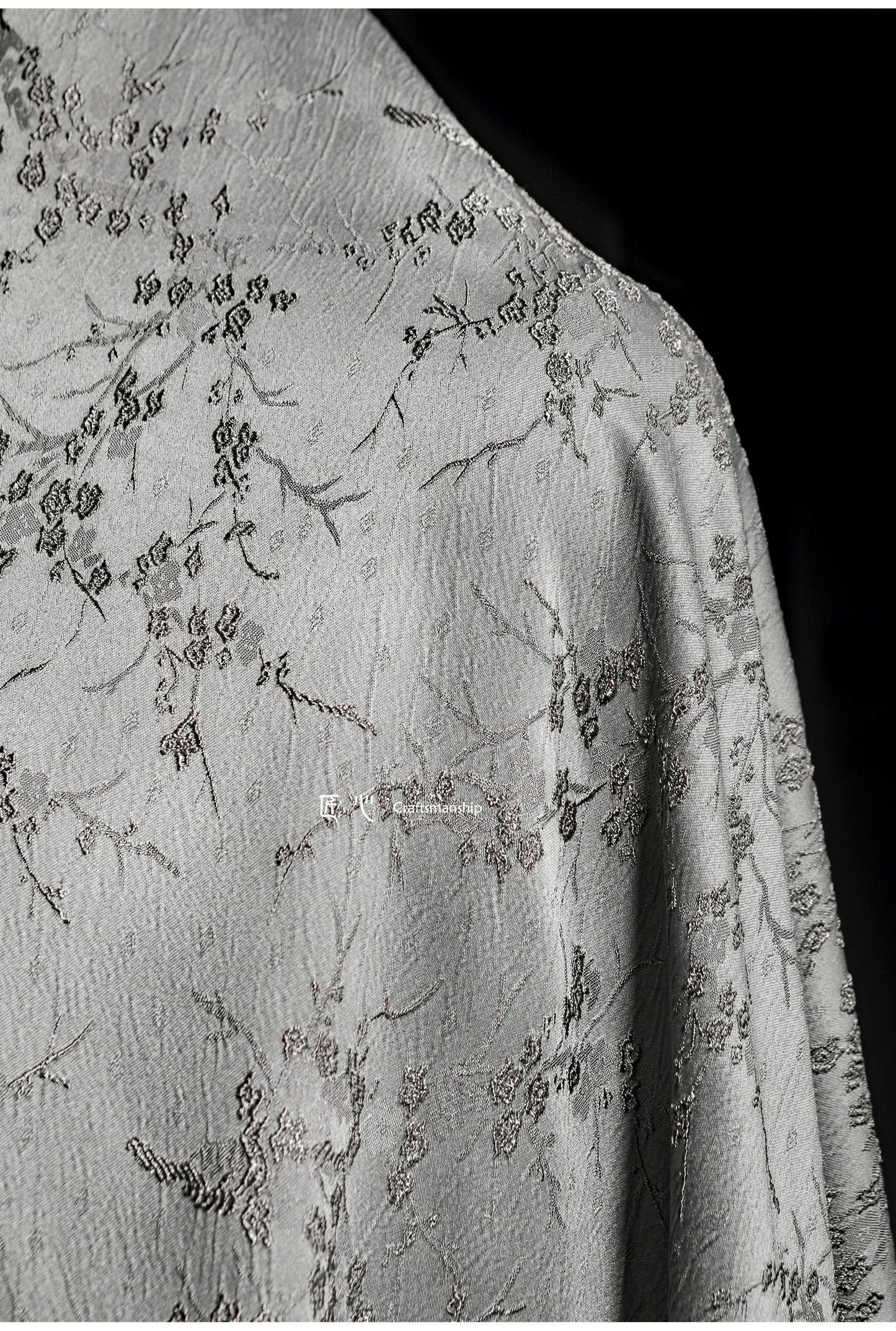 Red Plum Blossom Rayon Jacquard Damask Fabric - 59"W