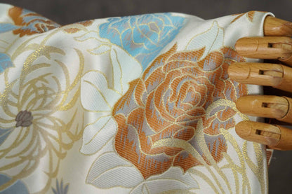 Floral Jacquard Fabric, Gold Thread Brocade, Luxury Upholstery (59"W)