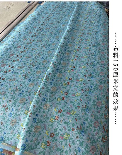 Pomegranate Flower Silk Brocade Fabric: 59" Emperor Tibetan Style