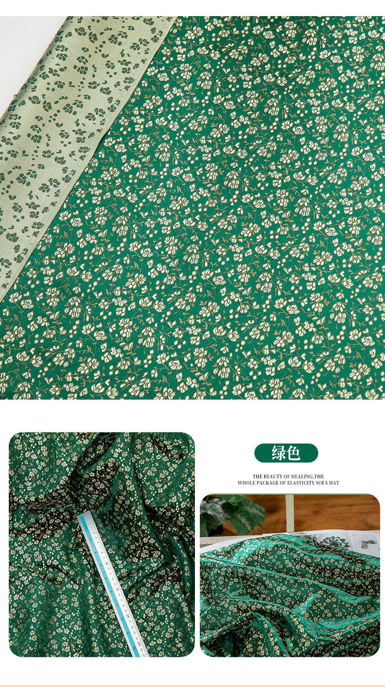 Floral Silk Brocade Fabric: 45" Wide Wedding Costume Sewing Fabric