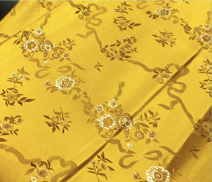 Peony Flower Brocade Fabric: 45" Wide Rayon Chinese Fabric