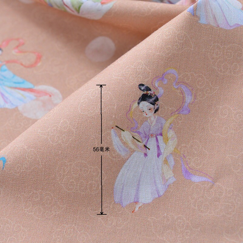 Japanese Cartoon Fairy Fabric: 100% Cotton Sewing Material, 57" Wide