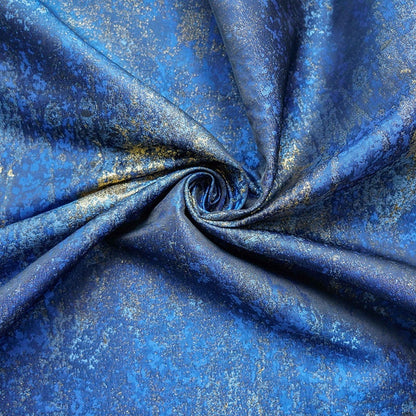 Galaxy Jacquard Fabric: Dark Blue Universe Upholstery, Costume, Decor (67" Width)