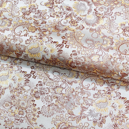 Peony Brocade Fabric: Colorful Cheongsam Qipao Sewing Material, 45"W
