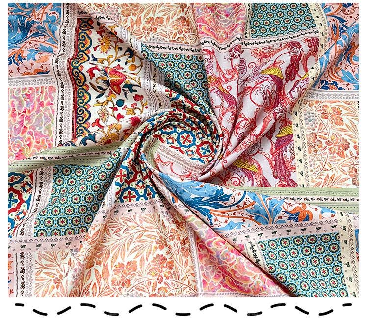 Hand Printed Cotton Sewing Fabric: Indian Quilting & Dress Material