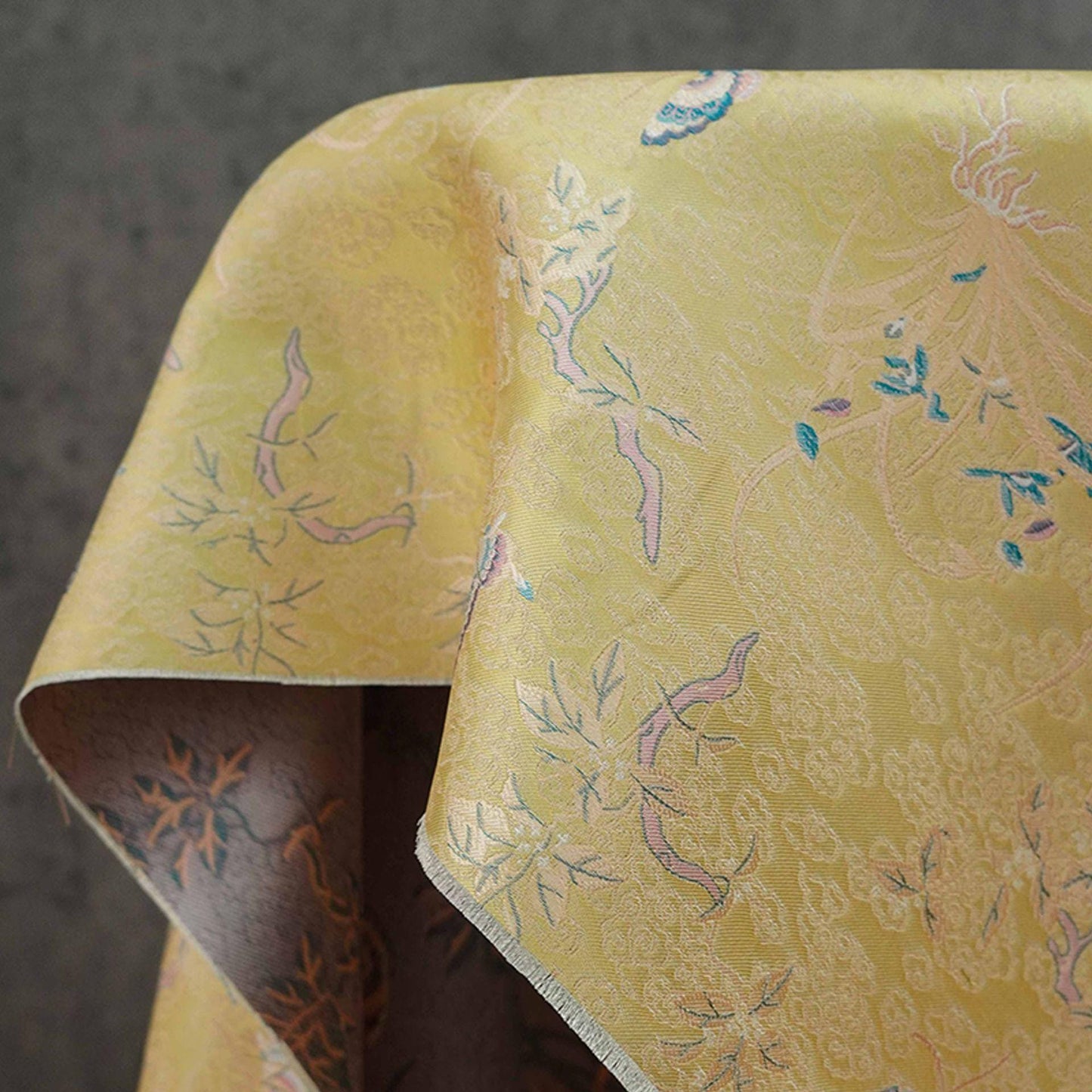 Song Brocade Fabric: Gold Butterfly Jacquard, Cheongsam Sewing Material