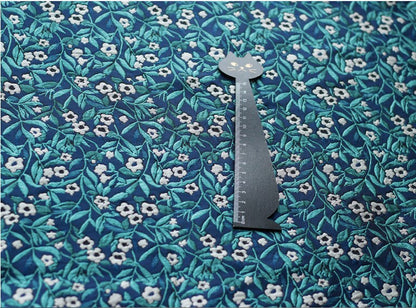 Azure Floral Jacquard Fabric: Reversible Metallic Embossed Upholstery, 64"W