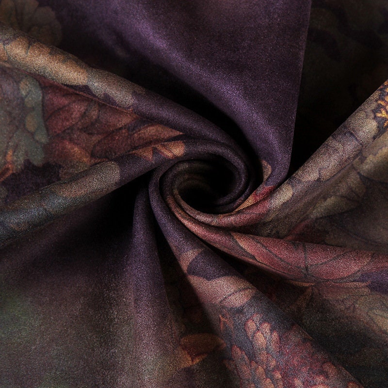 Floral Faux Suede Fabric: 59" Wide, Apparel, Upholstery by the Meter