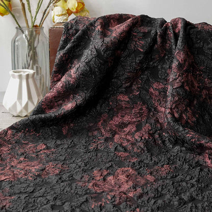 Embossed Gold Floral Jacquard Fabric | Luxury Home Decor, 59" Wide