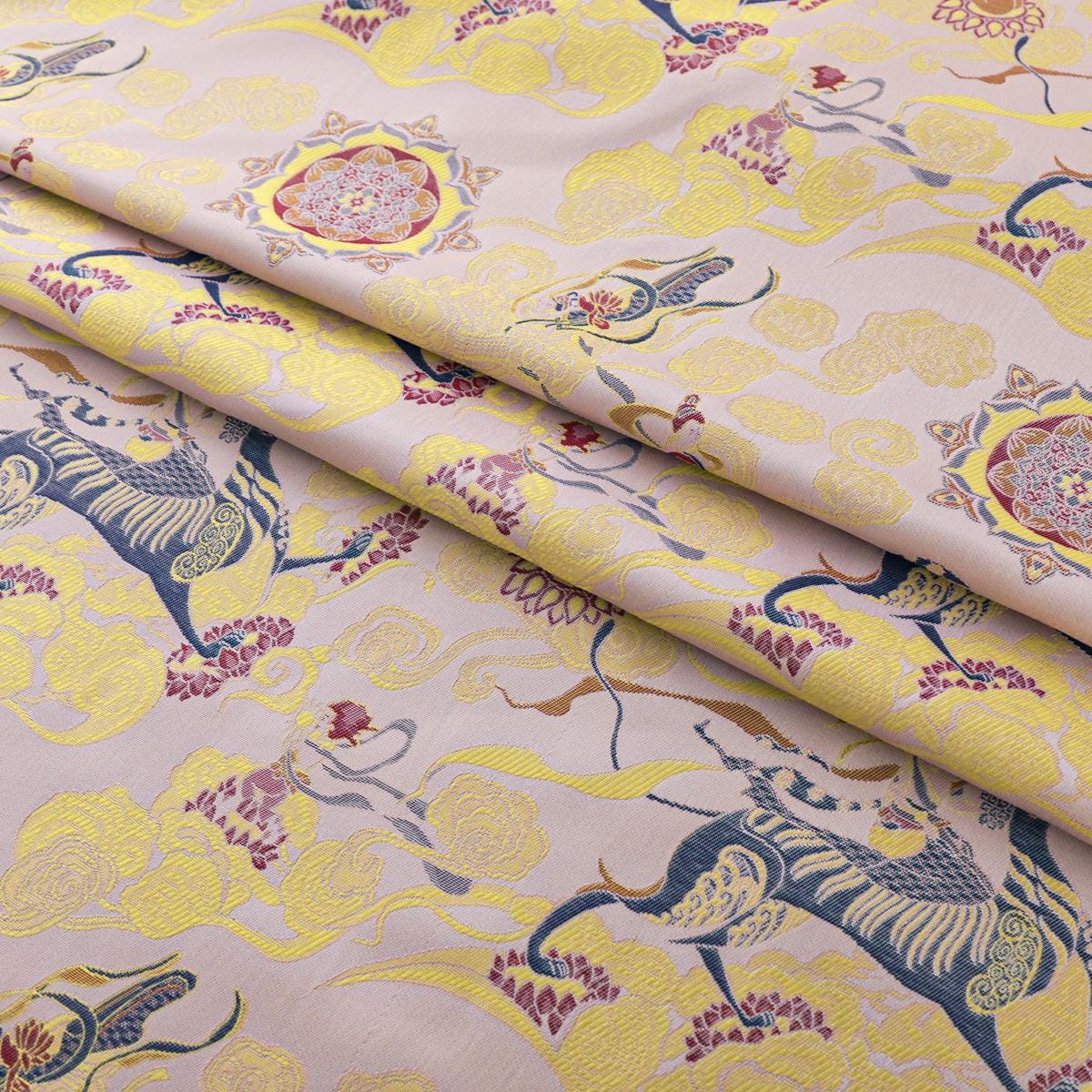 Mongolian Damask Brocade Fabric: 55"W Emperor Robe Material