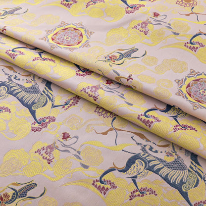 Mongolian Damask Brocade Fabric: 55"W Emperor Robe Material