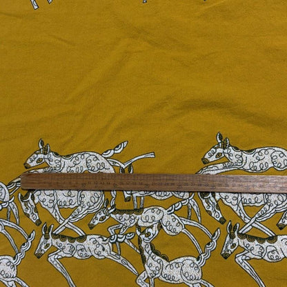 Tissu brodé à motif de cheval au galop (style japonais, lin, large)