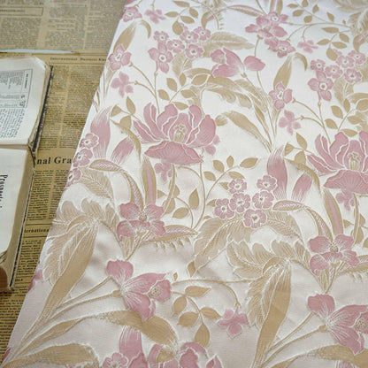 Lotus Brocade Satin Fabric: 60" Wide Chinese Style Sewing Material