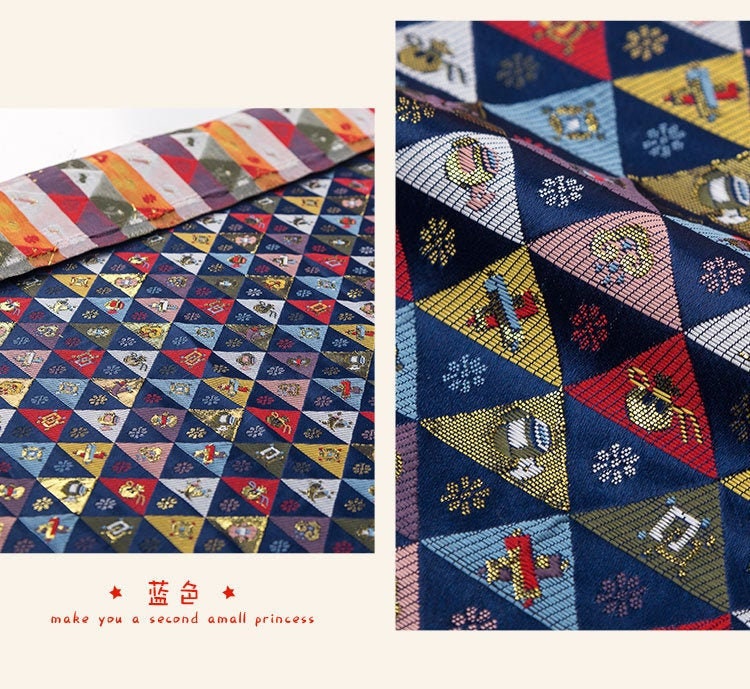 Japanese Brocade Fabric: Silk Blend, Eight Treasures Design