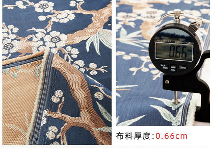 Bamboo & Plum Blossom Brocade Jacquard Fabric: 57"W Damask Upholstery