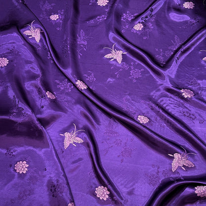 Rose Damask Rayon Fabric: Two-Sided Jacquard, 59" Wide - By The Meter