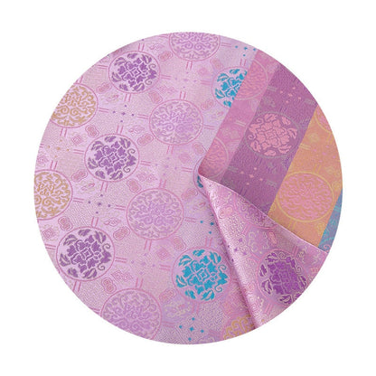 Tibetan Brocade Fabric: Lilac Lotus Pattern Rayon for Sewing & Upholstery