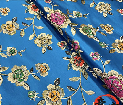 Tissu brocart rose : mélange soie-rayonne de 150 cm de large, tissu pour la confection de cheongsams et qipaos.