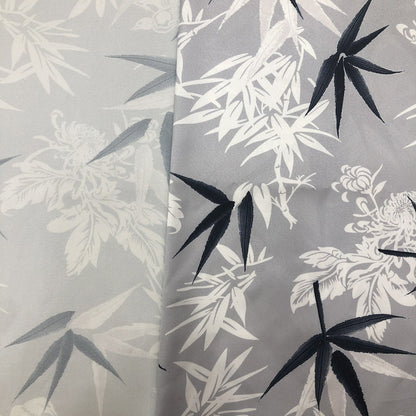 Bamboo Print Satin Fabric: 59"W Polyester Blend, Dressmaking Material