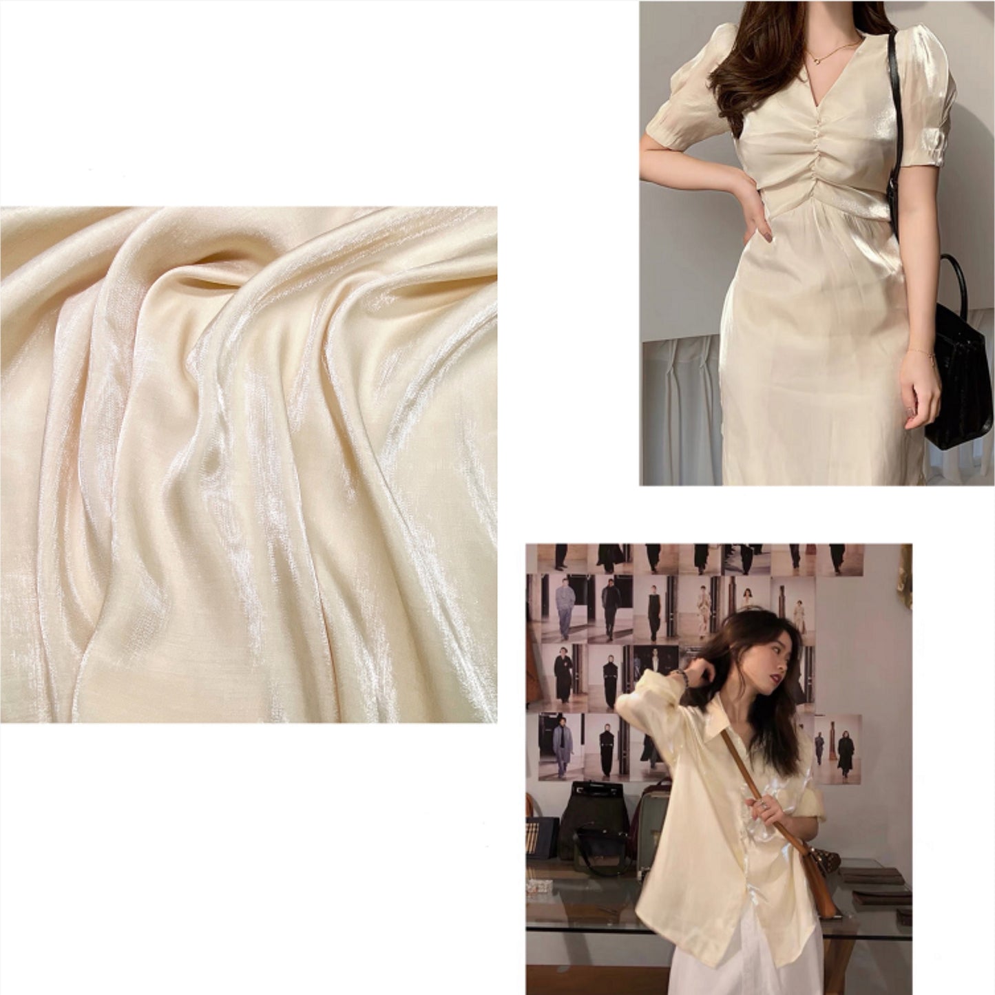 Gradient Mercerized Cotton Fabric: Shiny Satin Silky Material, 59" Wide, By The Meter