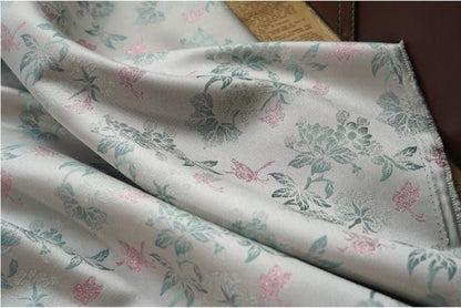 Floral Jacquard Fabric With Gold Thread: 60" Wide, Upholstery & Drapery