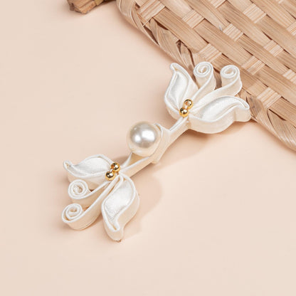 Handmade Chinese Knot Frog Buttons: Pearl Bead Cheongsam Closure