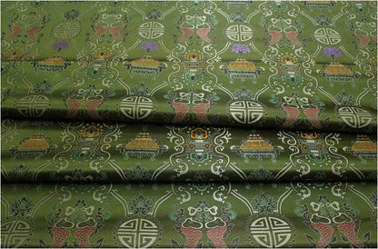 Pisces Double Fish Silk Brocade Fabric: 35"W Cheongsam Material