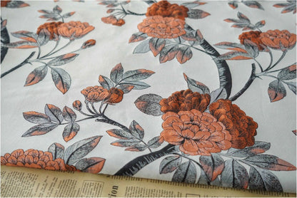 Retro Floral Jacquard Fabric: 3D Designer Upholstery, Costume, Decor