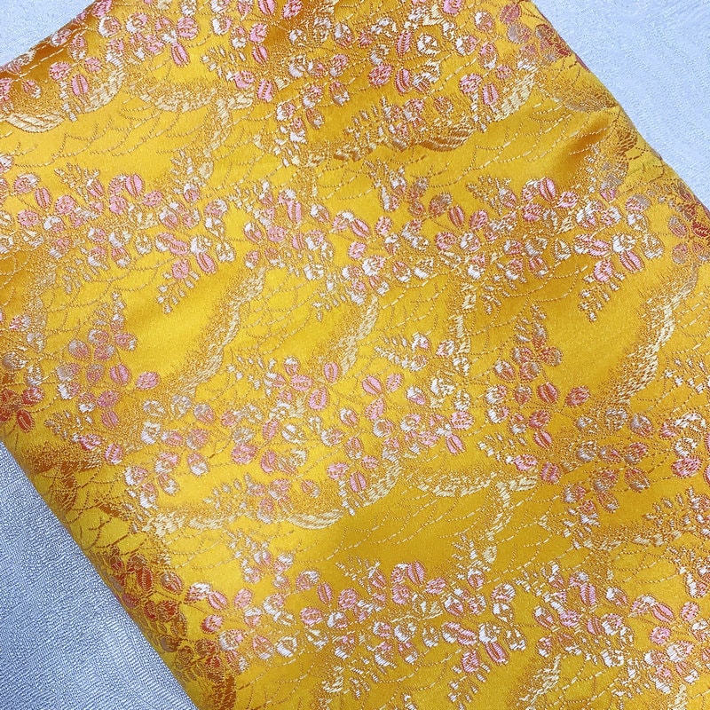 Floral Jacquard Brocade Fabric: 29.5" Wide Silk Rayon Blend