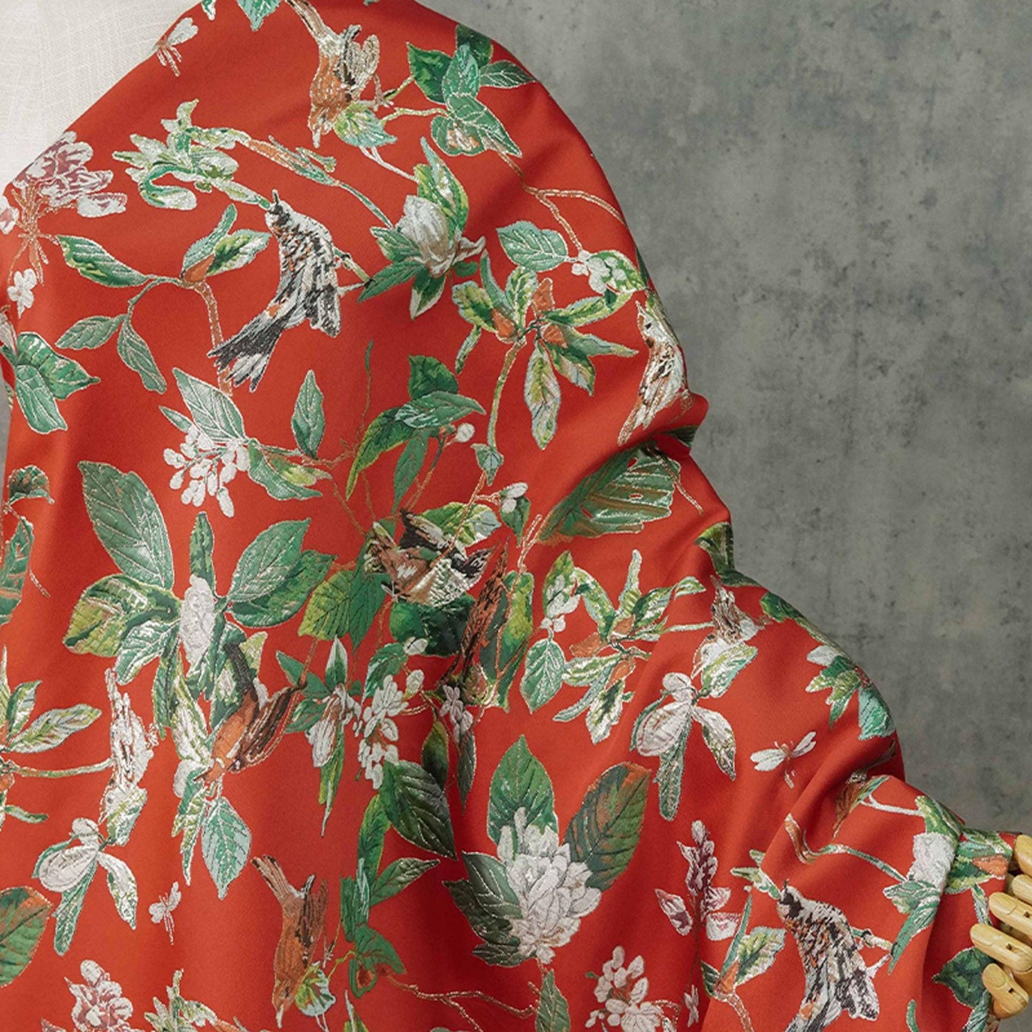 Gold Bird Jacquard Fabric: Colorful Upholstery, Costume, & Sewing - 57"W By Meter
