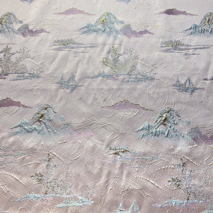 Gold Thread Jacquard Fabric: 3D Texture Upholstery, 56" Wide