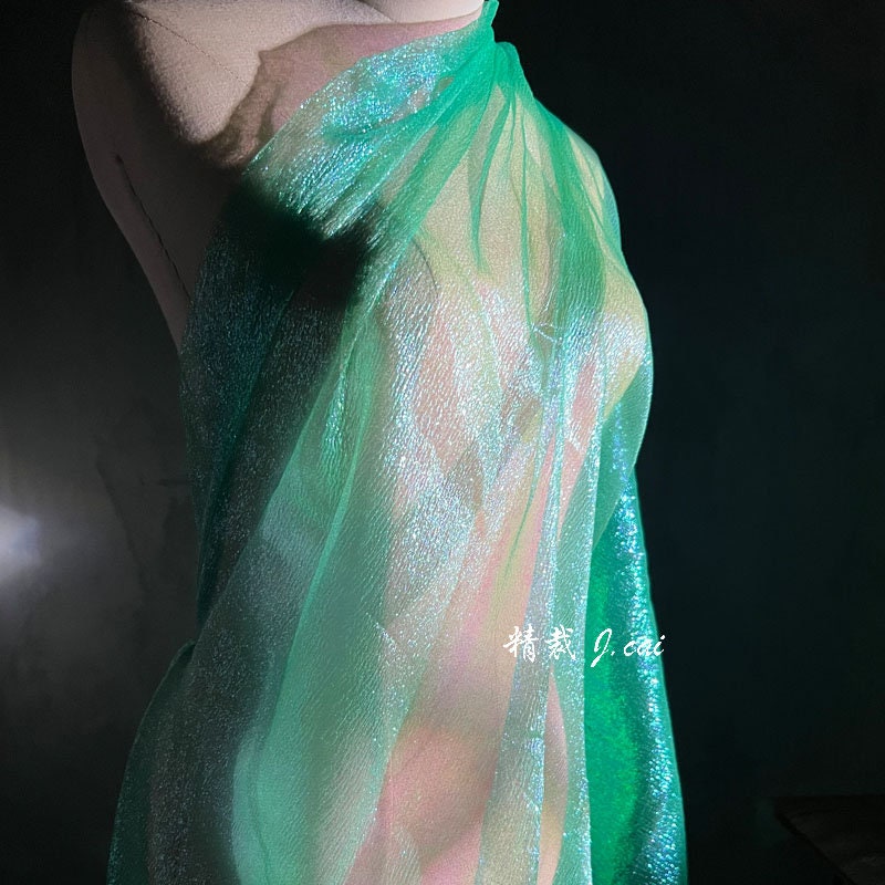 Iridescent Organza Fabric: Two-Tone Symphony Polyester, 41" Wide