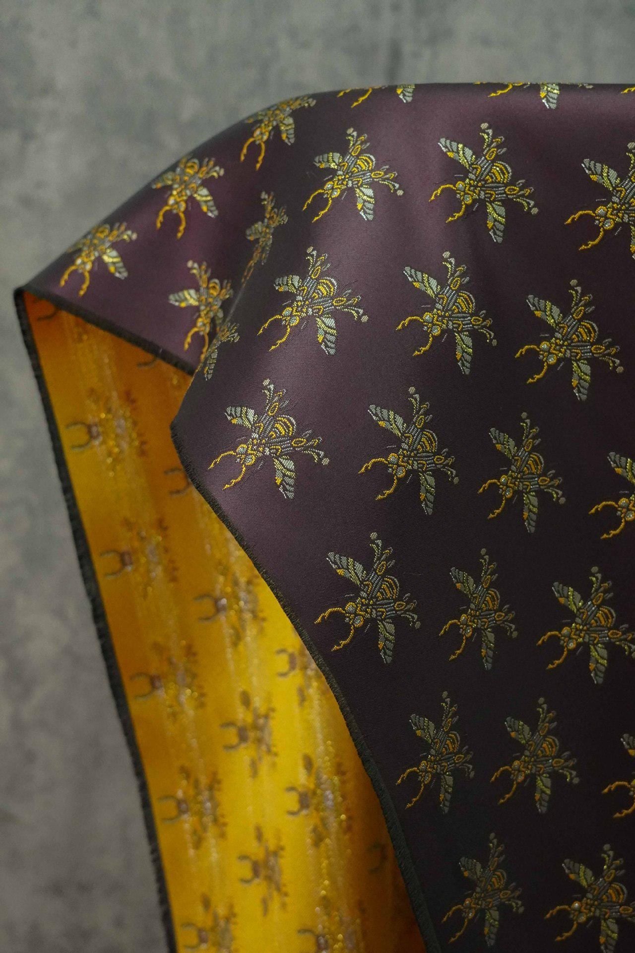 Plum Red Bee Jacquard Brocade Fabric ��� Asian Sty" Wide