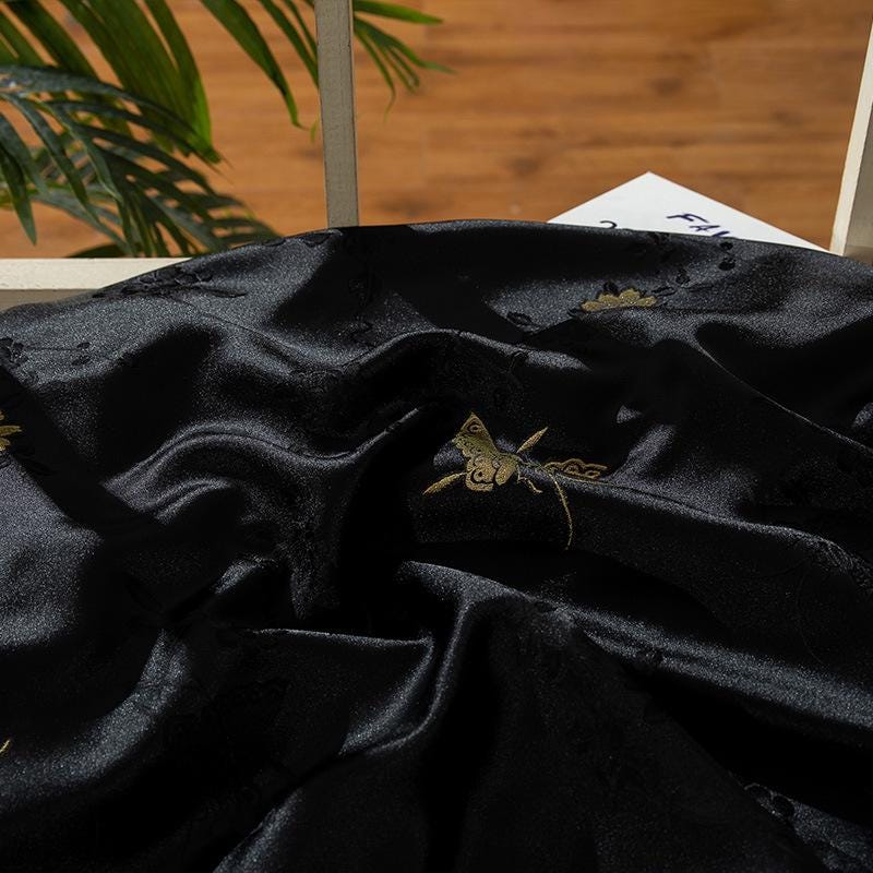 Butterfly Brocade Fabric: 55" Gold Rose Emperor Tibetan Style