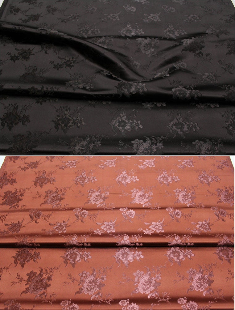 Floral Brocade Fabric: 29.5" Wide Satin Blend for Sewing