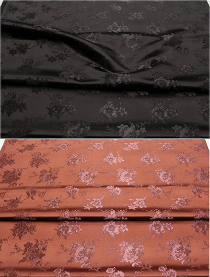 Floral Brocade Fabric: 29.5" Wide Satin Blend for Sewing