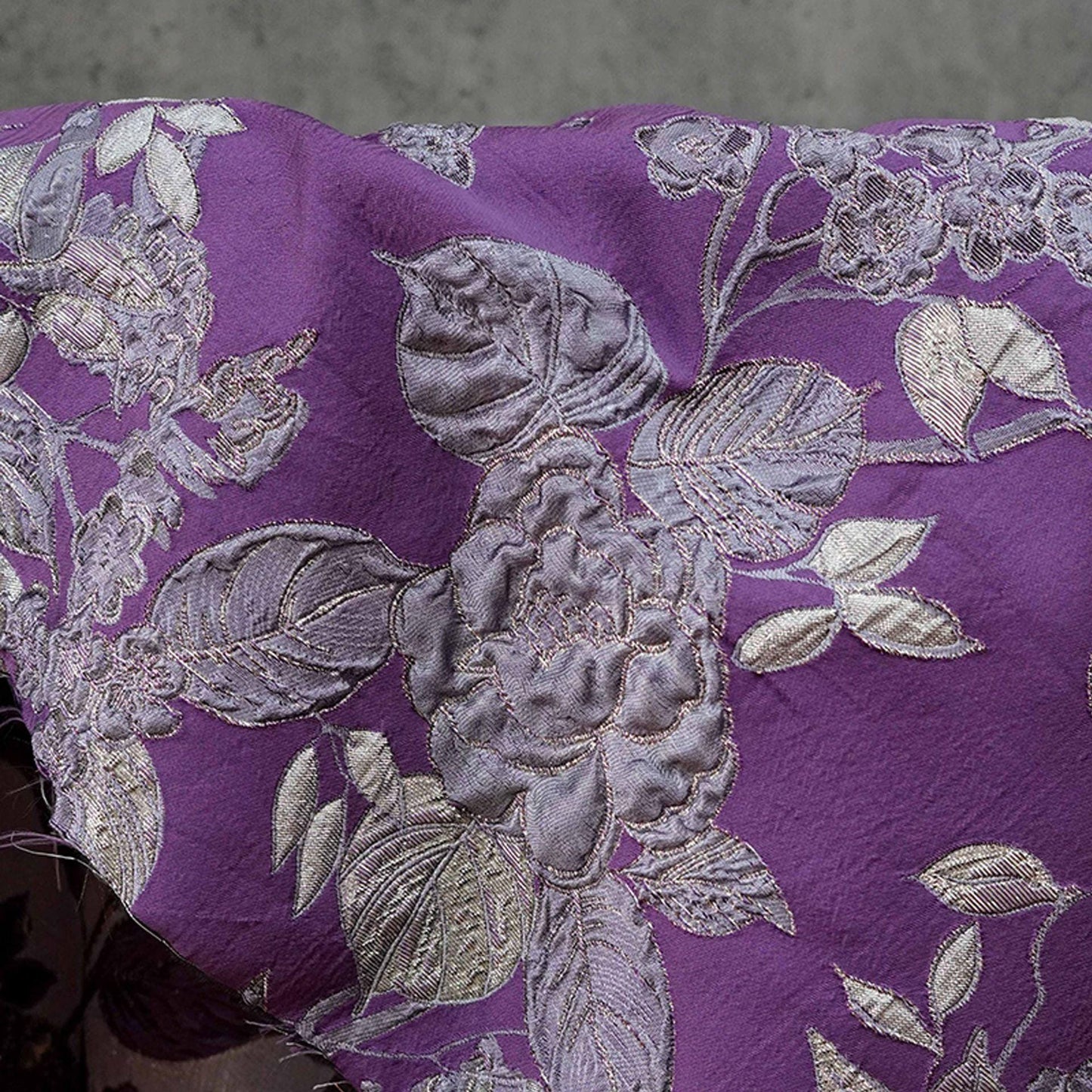 Embossed Floral Brocade Fabric ��� Gold Thread Upholste" Wide